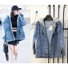 Spot 2017 Yang Mi with the paragraph Wu Yifan with the airport denim jacket oversize hooded lovers men and women