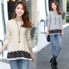 Autumn and winter new large size loose fake two piece sweaters 5530
