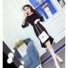 2017 new sweet word long collar shirt + irregular fishtail skirt suit 9156