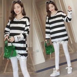 9033 stripes lace maternity shirt