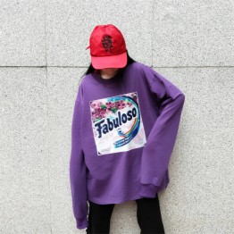 88002 Korea INS hot sale purple poisoning long-sleeved loose sweatshirt