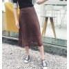 6149 early autumn high waist slim thin knitted ice silk half umbrella skirt