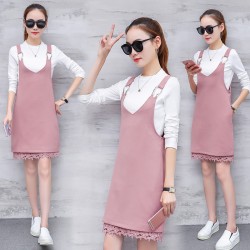 9902 Women's Autumn Two-piece Chiffon Dress