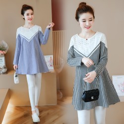 8072 autumn fashion models long-sleeved loose long mertanity dress