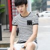 Summer men's short sleeve T-shirt Korean version of the Slim collar collar t-shirt men's clothing half-sleeved men's clothing tide 6302