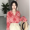 564 Korean Chic Retro Temperament Chiffon Long Sleeve Shirt