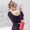 7101 summer European fashion ultra-short off shoulder halter tops