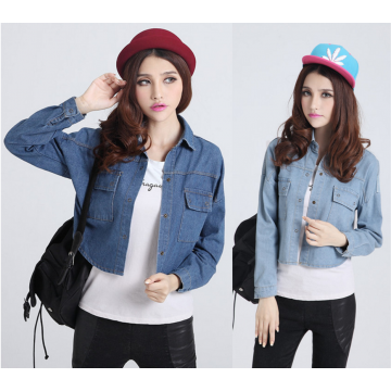 6215 autumn and winter Korea washed retro bat sleeve denim jacket