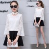 1747 women's long sleeve hollow lace bottoming shirt 