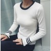 2017 early autumn new Korean fashion self-cultivation stripe trumpet sleeves women's sweater