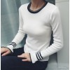 6139 Korean fashion slim stripe trumpet sleeves women's sweater