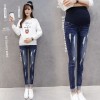 126 pregnant women autumn and winter holes slim pencil jeans