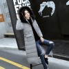 Winter new lengthened knee big hair collar pre-feather thick down warm jacket 8640