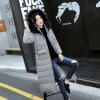 8640 lengthened knee big hair collar pre-feather thick down jacket 