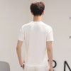 Pure color V - neck flax men 's t - shirt cotton and linen compassionate Korean trend of men' s 839