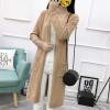 8004 autumn and winter pure color pocket loose cardigan sweater coat