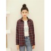 9152 Korean fashion loose retro red plaid shirt