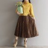 1866 # model real shot 2017 spring retro velvet pleated skirt loose waist skirt in the long section of the big swing