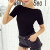 5115 bow back knit short sleeve t-shirt