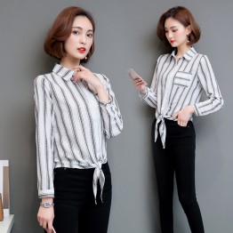 2038 stripes bottoming fashion large size long sleeve casual shirt