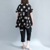 large size women's cotton printing dots waist thin T shirt skirt 8790 #