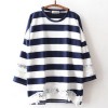 9033 # 2017 new maternity dress autumn striped lace sweater pregnant women coat