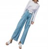 2720 wide leg loose high waist decorated belt straight jeans