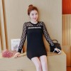 3610 plus size hollow lace slim look dress