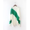 8374 oblique stripes splicing slits loose sweater