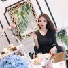 2039 black swan pearl ladies temperament dress