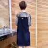 171-1 large size women spring new two-piece stripes t-shirt and denim dress