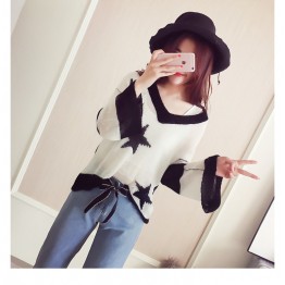T116 summer new Korean fashion long-sleeved loose striped sweater