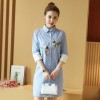 2017 Spring New Korean Style Wild Student Loose Embroidery Long Sleeve Top Casual Shirt