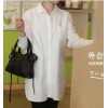 1515 women's long sleeve Korean fashion casual cotton and linen shirt