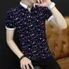 Summer short-sleeved t-shirt male trendy youth big size compassion men's lapel Polo shirt half sleeve shirt 3602