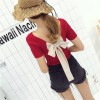 5115 bow back knit short sleeve t-shirt