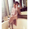 1755 autumn and winter Korea loose twist knitted thick long high collar sweater dress