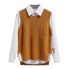 6697 women's lacing knitted vest