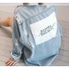 8377 Printed students style back letter Loose denim jacket