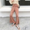 9006 high waist strap wide leg knitted pants