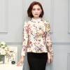 Autumn and winter new plus velvet thick jacket Korean chiffon shirt Slim shirt long sleeve lace shirt 9003