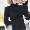 8083 # autumn and winter new was thin semi-high collar sets of sweaters female speaker sleeves long-sleeved wild sweater