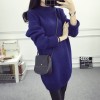 8953 High collar women loose thick winter long sweater