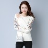 1878 autumn and winter embroidery long sleeve short backing sweater