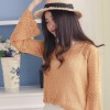 Short Sleeve Round Collar Shirt Sweater Spring Sleeve Long Sleeve Top 6607