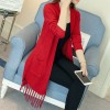 5096 autumn new hem tassel knitted cardigan sweater