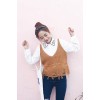 513 Fall Tassel Hollow Sling Short Sleeve Knit Sweater Sweater