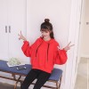 2830 Korean preppy style loose hooded sweatshirt