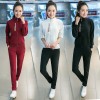 7121#Spring and Autumn Korea fashion cardigan thin students running sports two sets