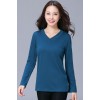 Autumn Korean version of loose jacket women v collar cotton casual bottoming shirt open long sleeves female t-shirt